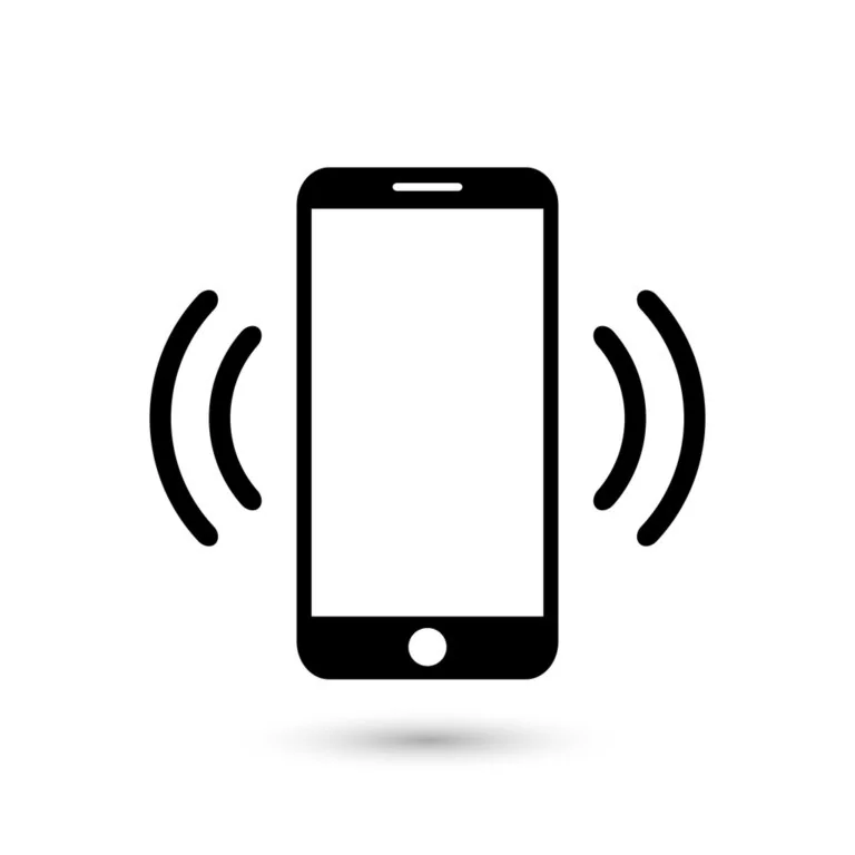 Mobile phone vibrating or ringing flat vector icon for apps and websites